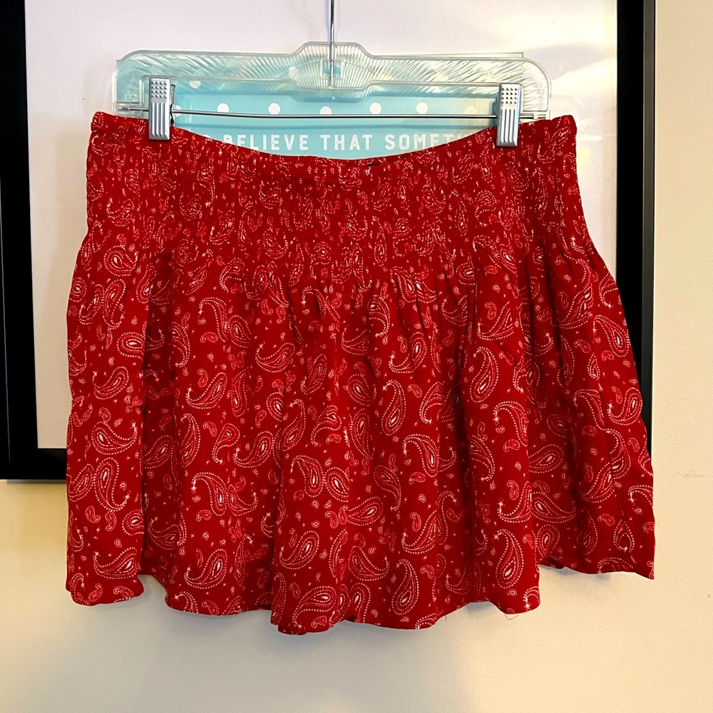 NWT!!! - Garage - Smocked Mini Skirt Chili Pepper Paisley